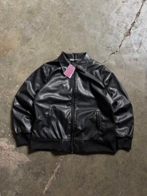 Bomber BALZEC Black Leather Jacket